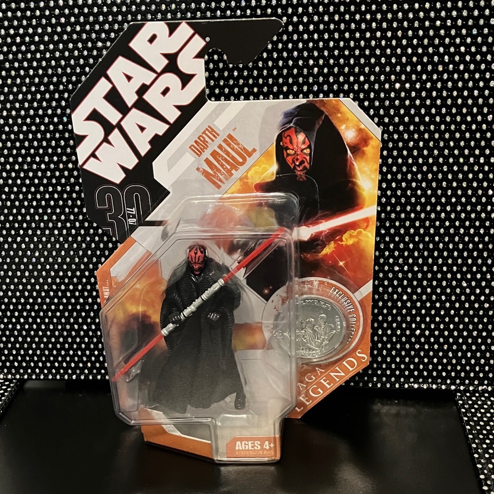 Star Wars Darth Maul Collectible Action Figure with Silver Coin